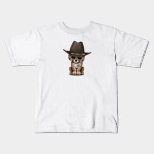 Cute Baby Cheetah Cub Sheriff Kids T-Shirt